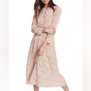 Court & Rowe Woodland Ditzy Floral Ivory Midi Shirtdress